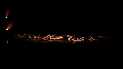 Dancers lying on the floor