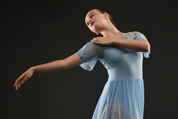 Dancer in a blue costume