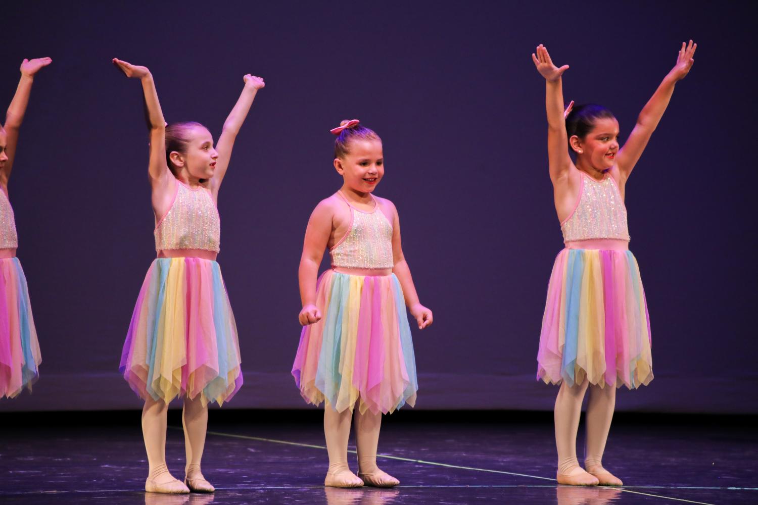 Young Ballet Dancers with colorful skirts