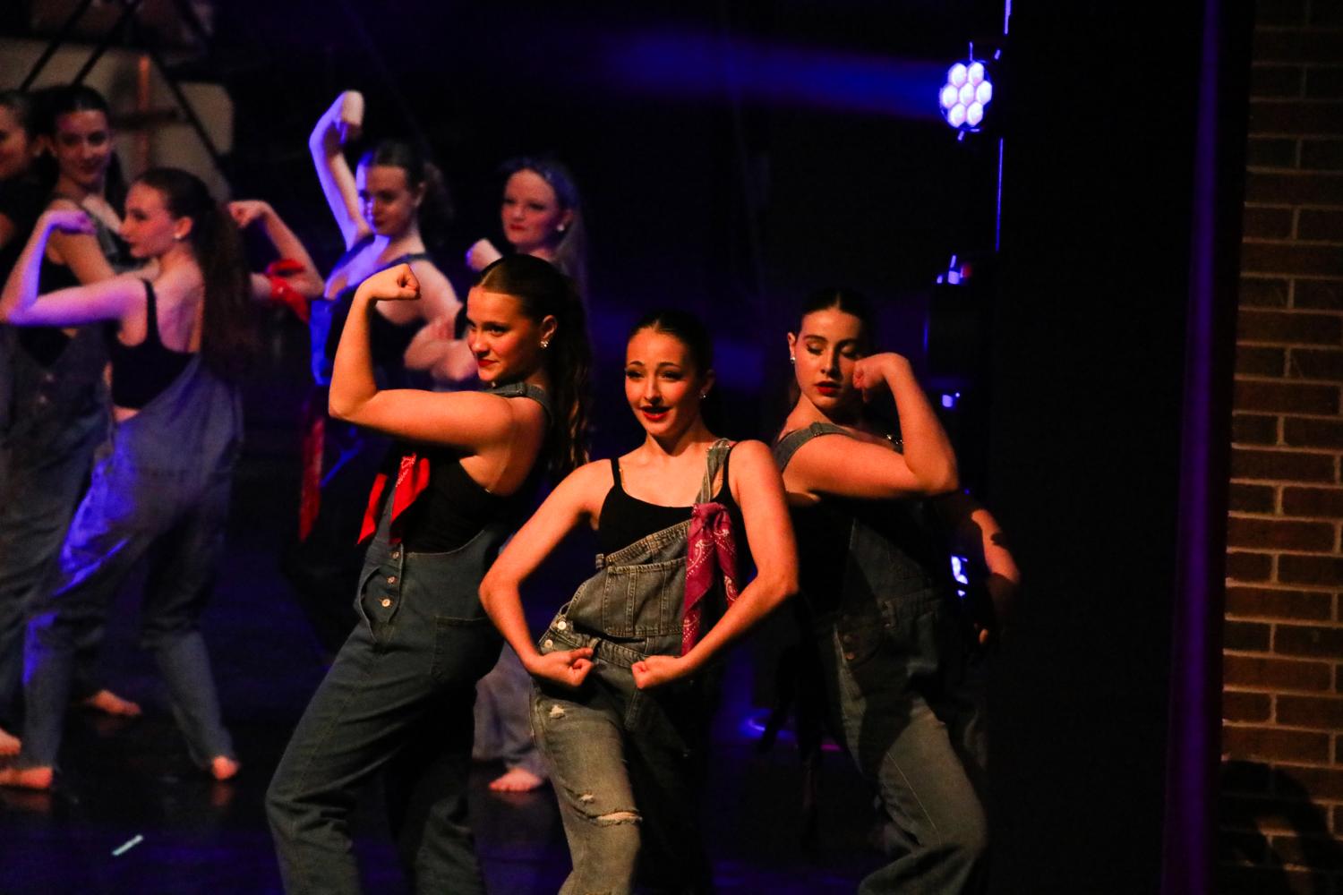 Dancers in overalls 