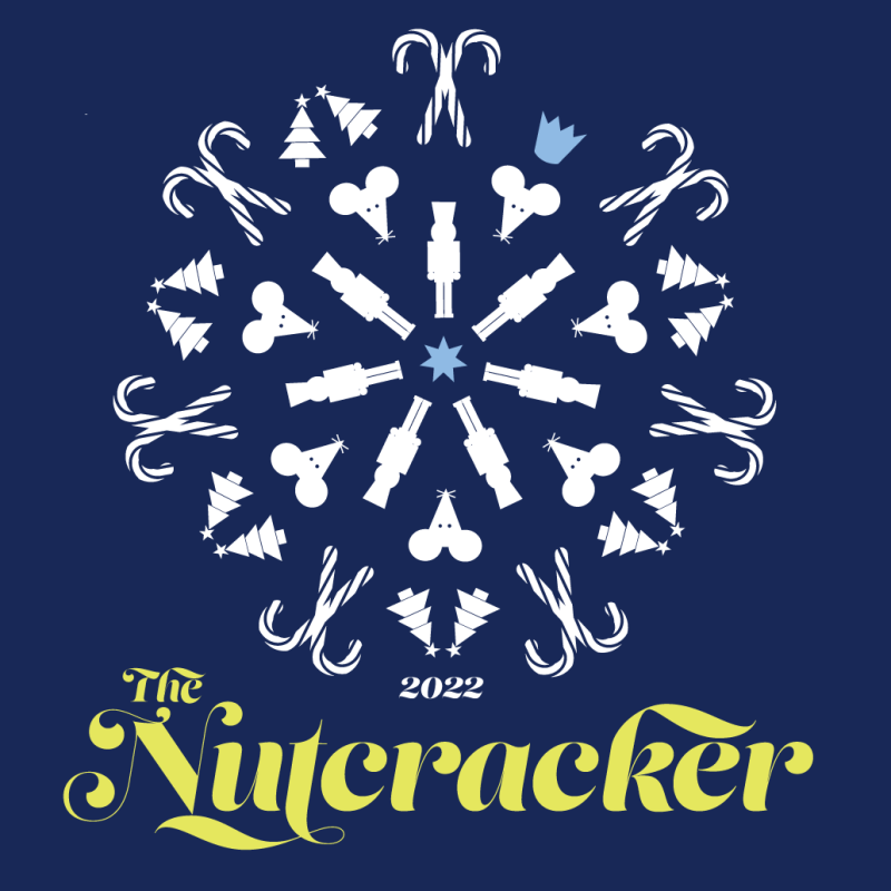 The Nutcracker 2022 Poster Art Snowflake on Blue background
